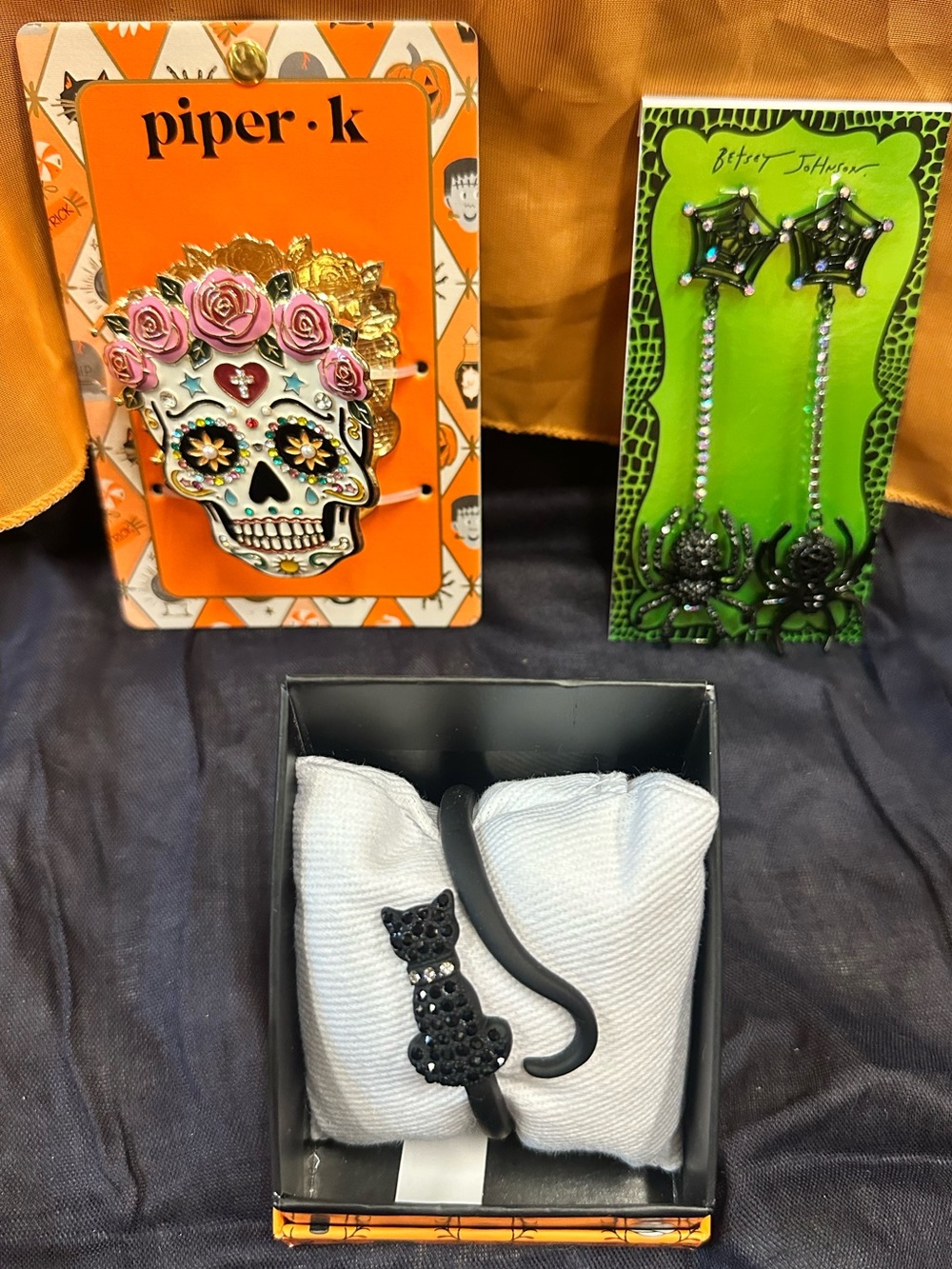 Halloween Jewelry Set Betsey Johnson Spiders Piper•K skull True 2 Form Viral Cat